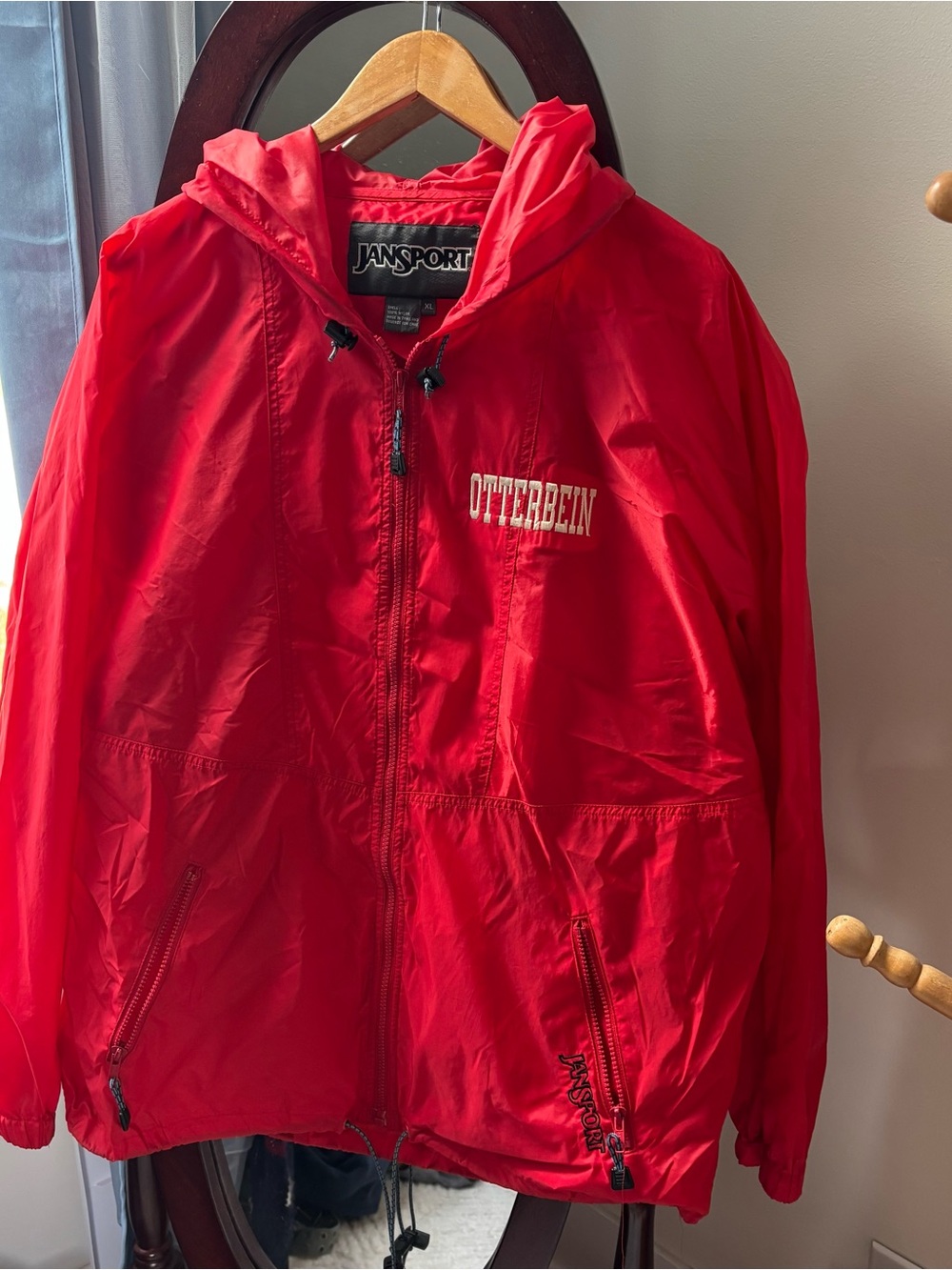 vintage Otterbein Hooded Windbreaker jacket
